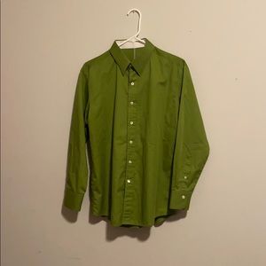 Dark Green Button-Up Dress Shirt
